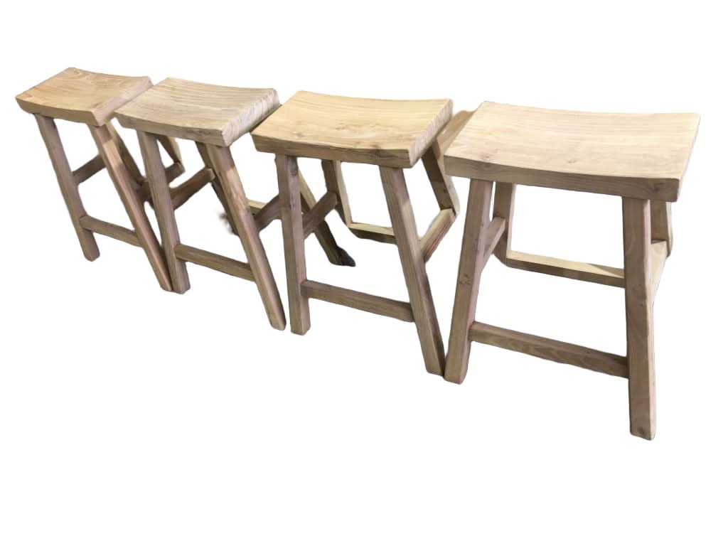 CHAGA RECYCLED ELM BAR STOOL IN NATURAL - MyChocolateWood