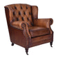 CHAMBERLAIN TOP GRAIN LEATHER ARMCHAIR/LOUNGE CHAIR IN CARAMEL - MyChocolateWood