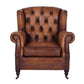 CHAMBERLAIN TOP GRAIN LEATHER ARMCHAIR/LOUNGE CHAIR IN CARAMEL - MyChocolateWood