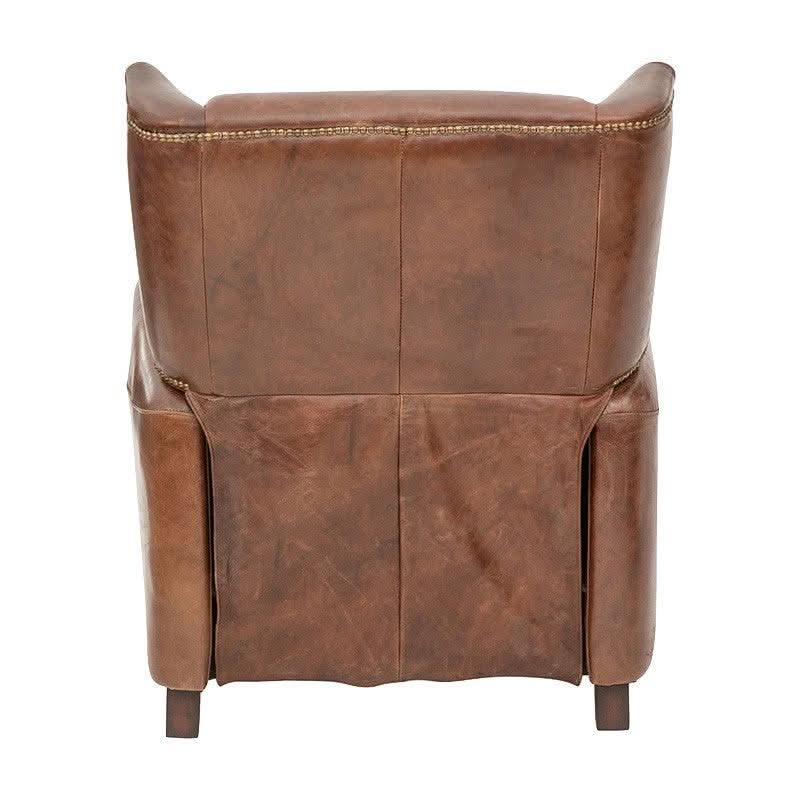 CHAMPIONS AGED LEATHER ARMCHAIR RECLINER IN ORIGINAL AGED LEATHER - MyChocolateWood