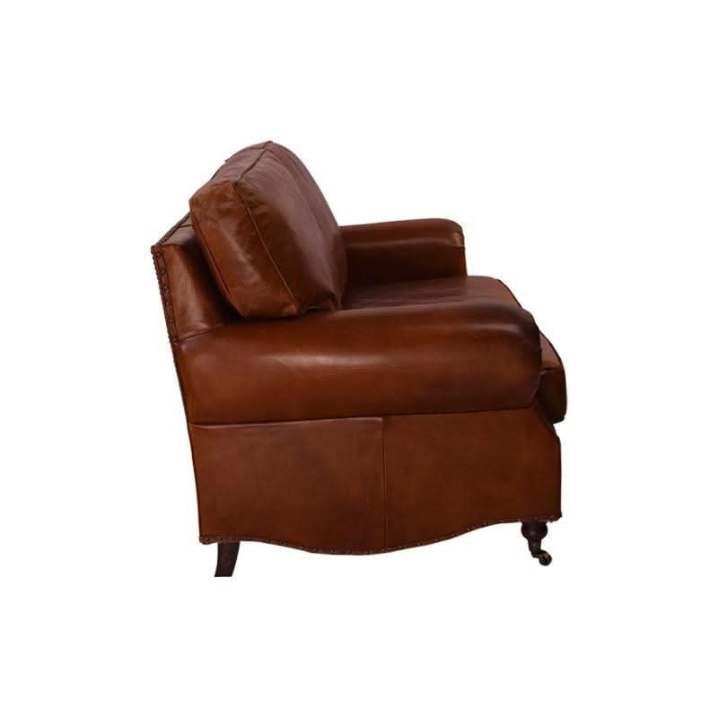 CHARLESTON 2-SEATER AGED LEATHER SOFA - MyChocolateWood