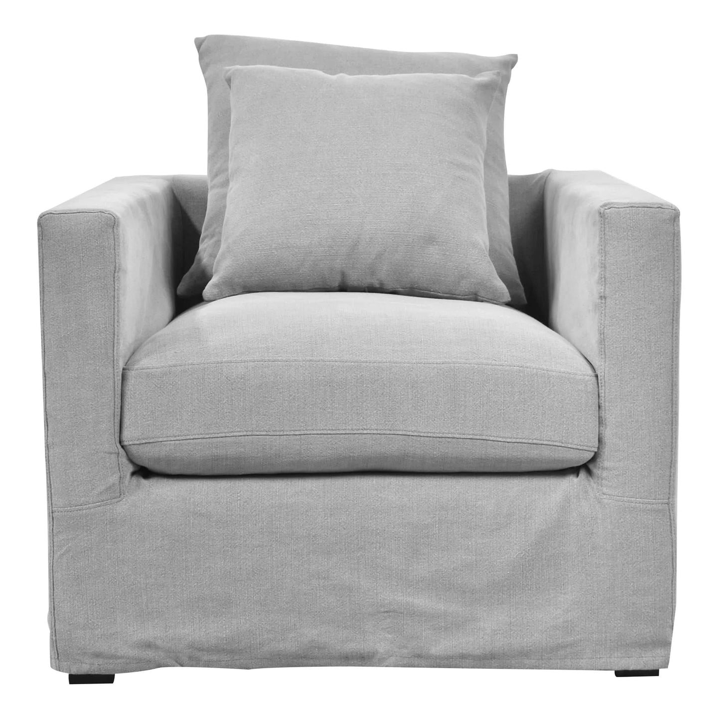 CHATEAU SLIPCOVER HAMPTONS STYLE ARMCHAIR IN SLATE GREY - MyChocolateWood