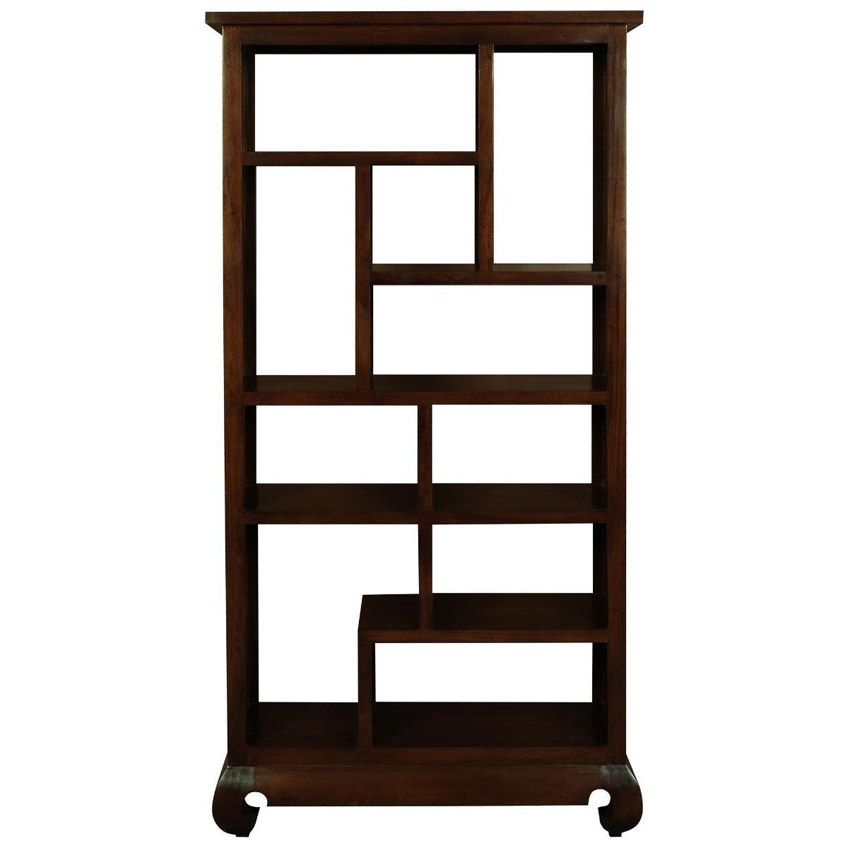 CHENGLEI DISPLAY UNIT ROOM DIVIDER OPIUM STYLE LEG MAHOGANY COLOUR - MyChocolateWood