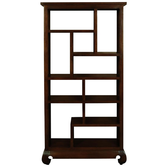 CHENGLEI DISPLAY UNIT ROOM DIVIDER OPIUM STYLE LEG MAHOGANY COLOUR - MyChocolateWood