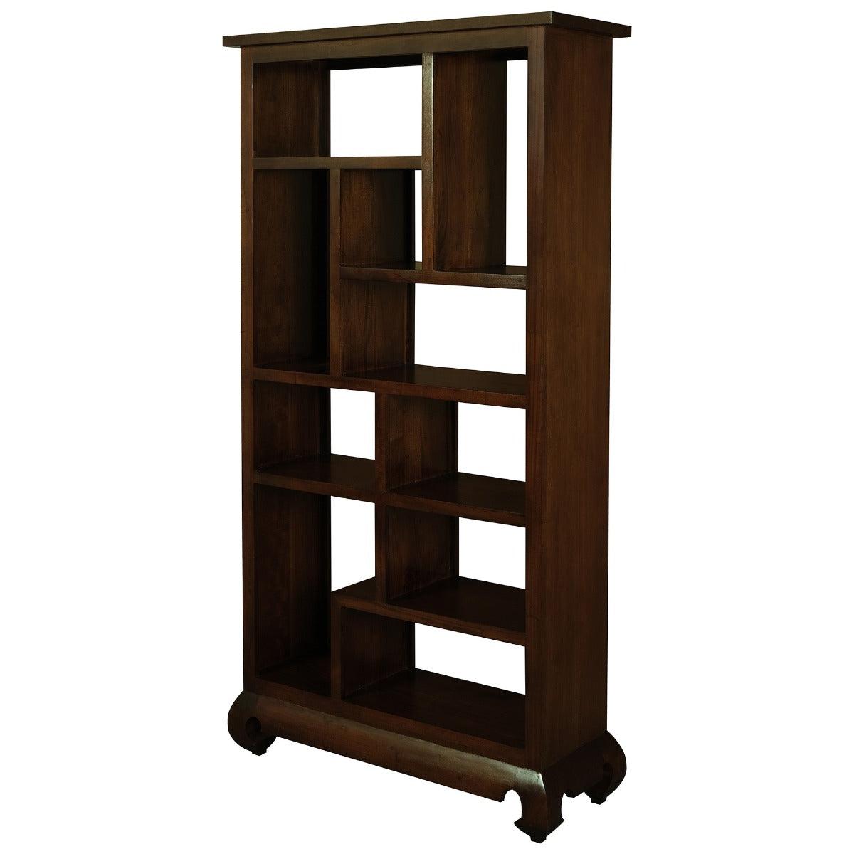 CHENGLEI DISPLAY UNIT ROOM DIVIDER OPIUM STYLE LEG MAHOGANY COLOUR - MyChocolateWood