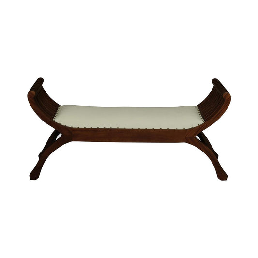 CHENGLEI OPIUM STYLE LEG 2-SEATER CUSHIONED BENCH IN MAHOGANY - MyChocolateWood