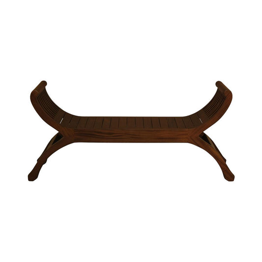 CHENGLEI OPIUM STYLE LEG FULL TIMBER 2-SEATER BENCH IN MAHOGANY - MyChocolateWood