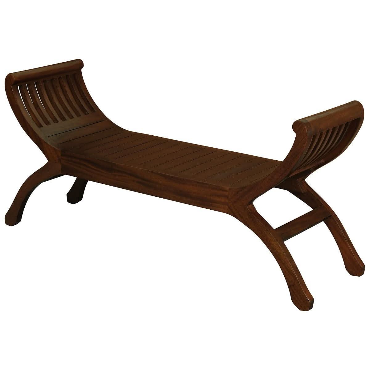 CHENGLEI OPIUM STYLE LEG FULL TIMBER 2-SEATER BENCH IN MAHOGANY - MyChocolateWood
