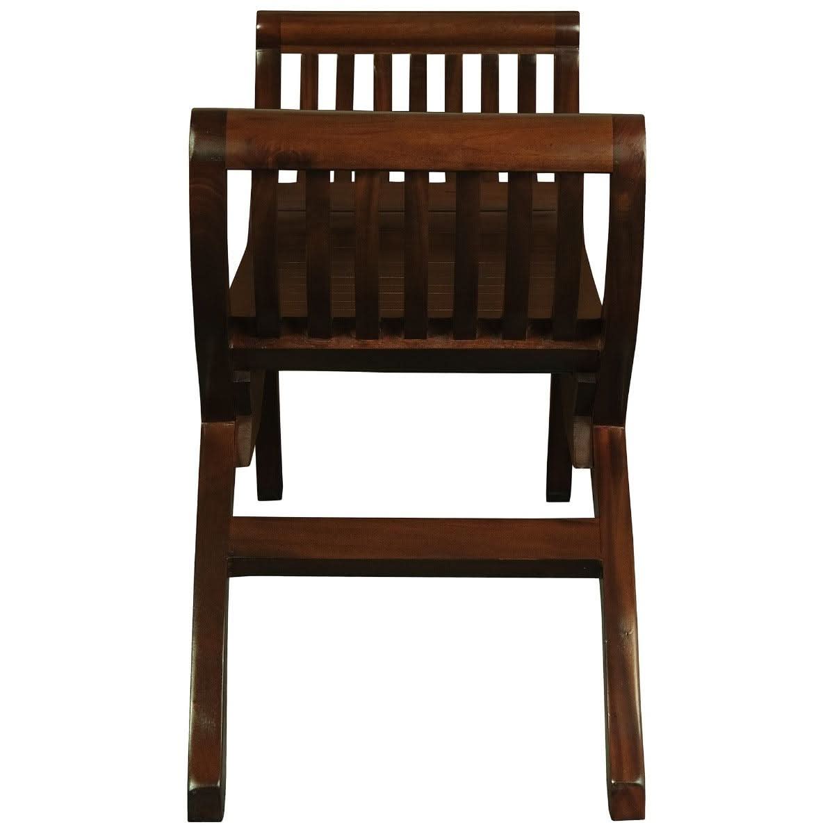 CHENGLEI OPIUM STYLE LEG FULL TIMBER 2-SEATER BENCH IN MAHOGANY - MyChocolateWood