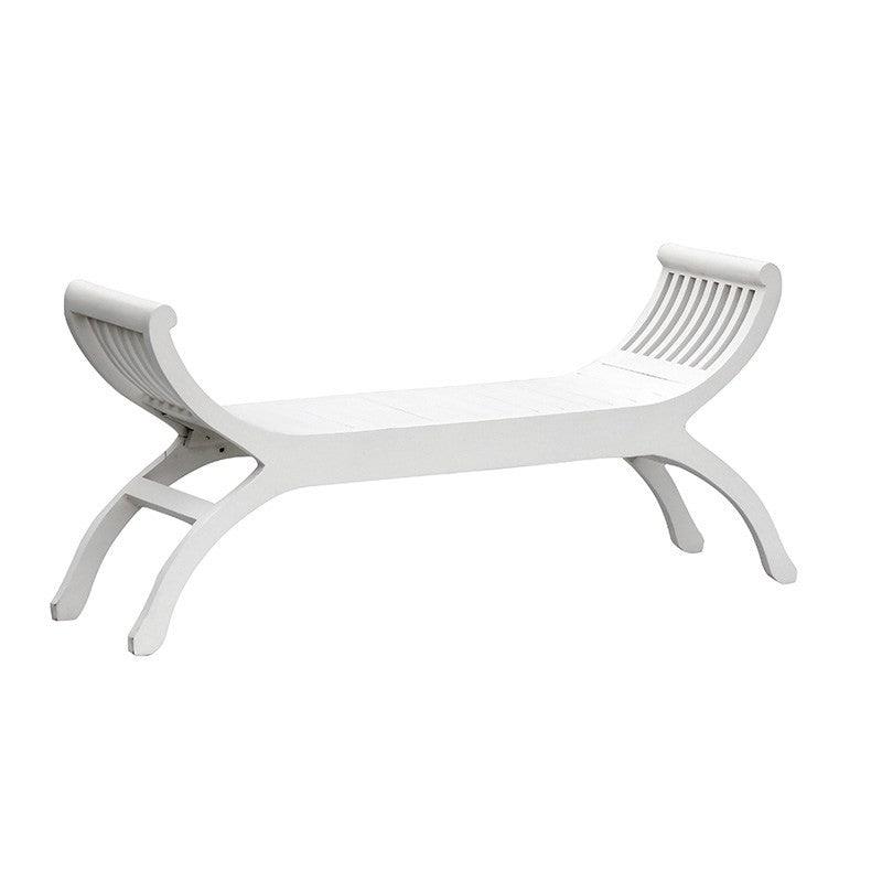 CHENGLEI OPIUM STYLE LEG FULL TIMBER 2-SEATER BENCH IN WHITE - MyChocolateWood