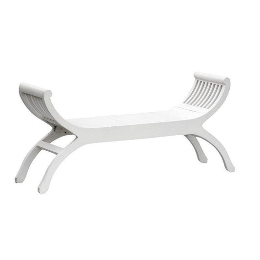 CHENGLEI OPIUM STYLE LEG FULL TIMBER 2-SEATER BENCH IN WHITE - MyChocolateWood
