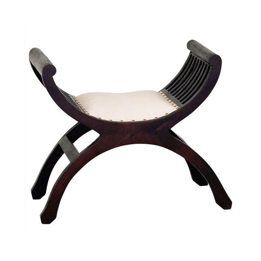 CHENGLEI OPIUM STYLE LEG SINGLE SEATER CUSHIONED BENCH IN CHOCOLATE - MyChocolateWood