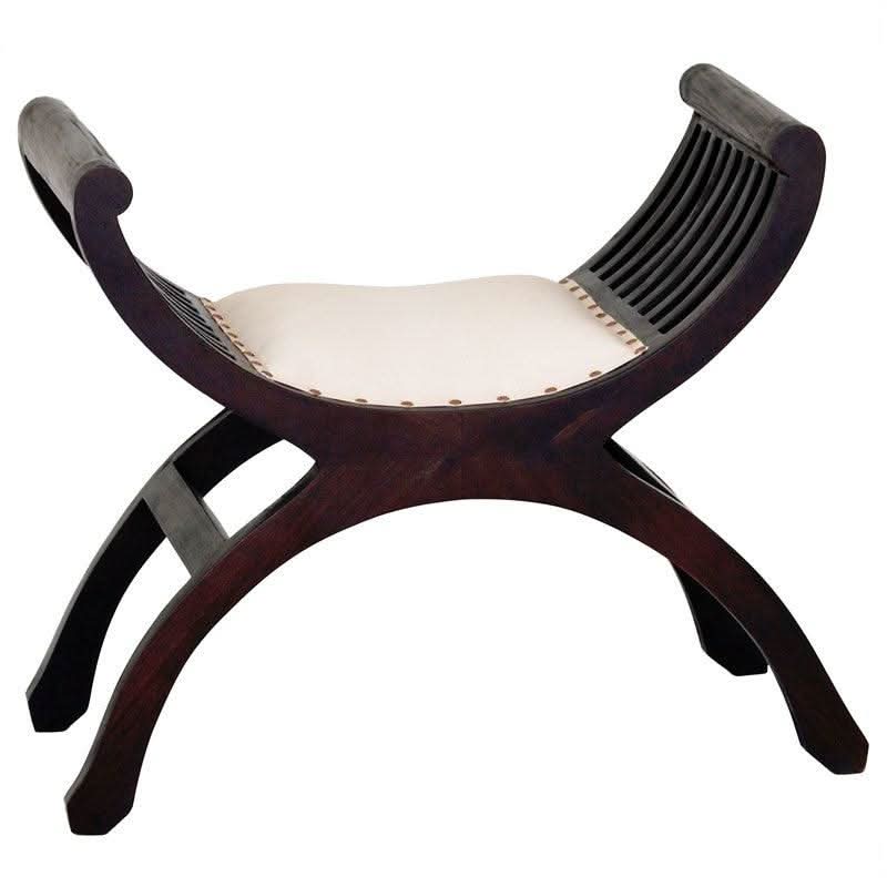 CHENGLEI OPIUM STYLE LEG SINGLE SEATER CUSHIONED BENCH IN CHOCOLATE - MyChocolateWood