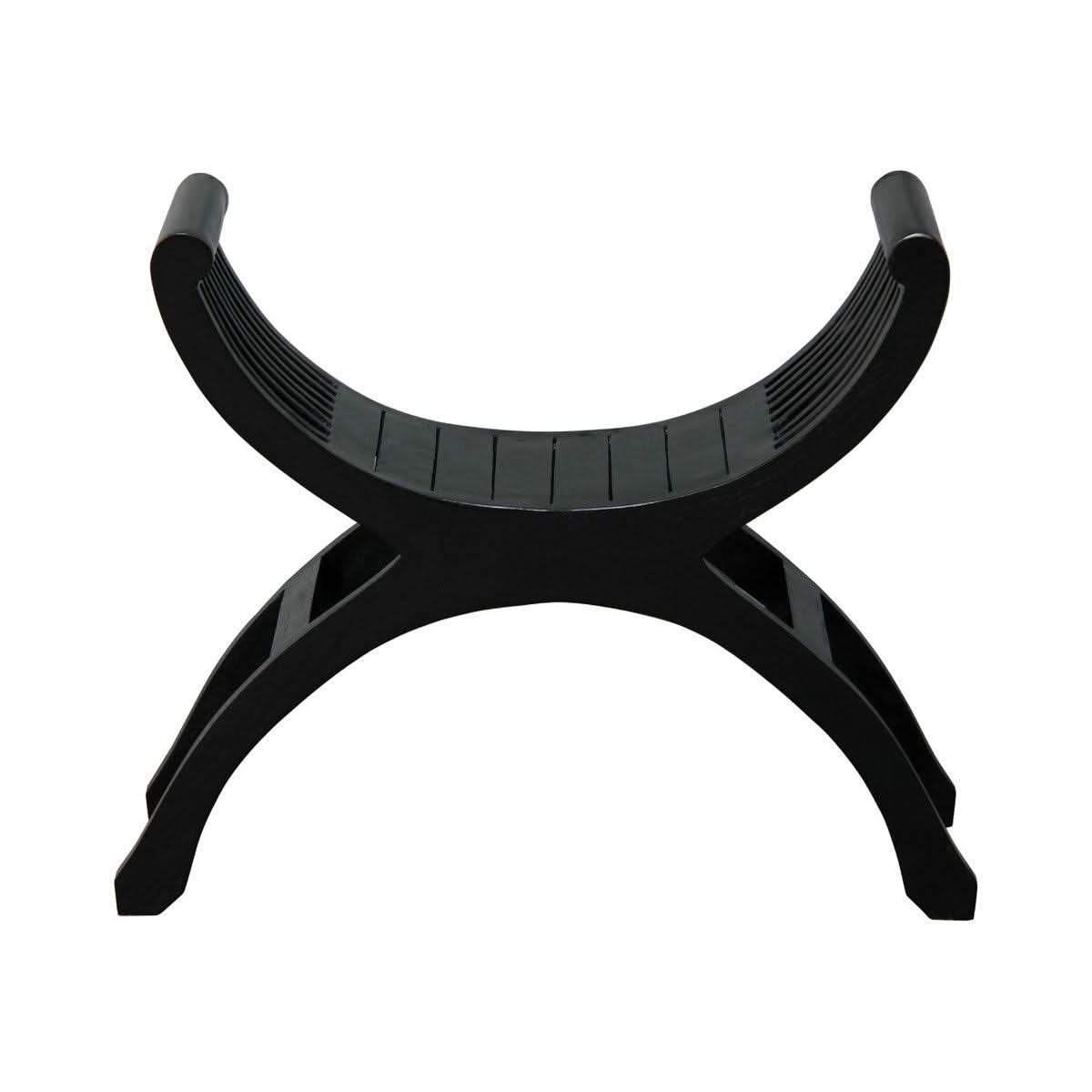 CHENGLEI OPIUM STYLE LEG SINGLE SEATER FULL TIMBER BENCH IN BLACK - MyChocolateWood