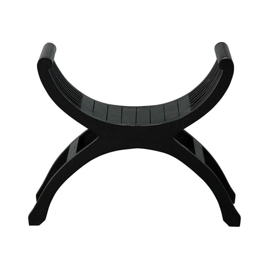 CHENGLEI OPIUM STYLE LEG SINGLE SEATER FULL TIMBER BENCH IN BLACK - MyChocolateWood