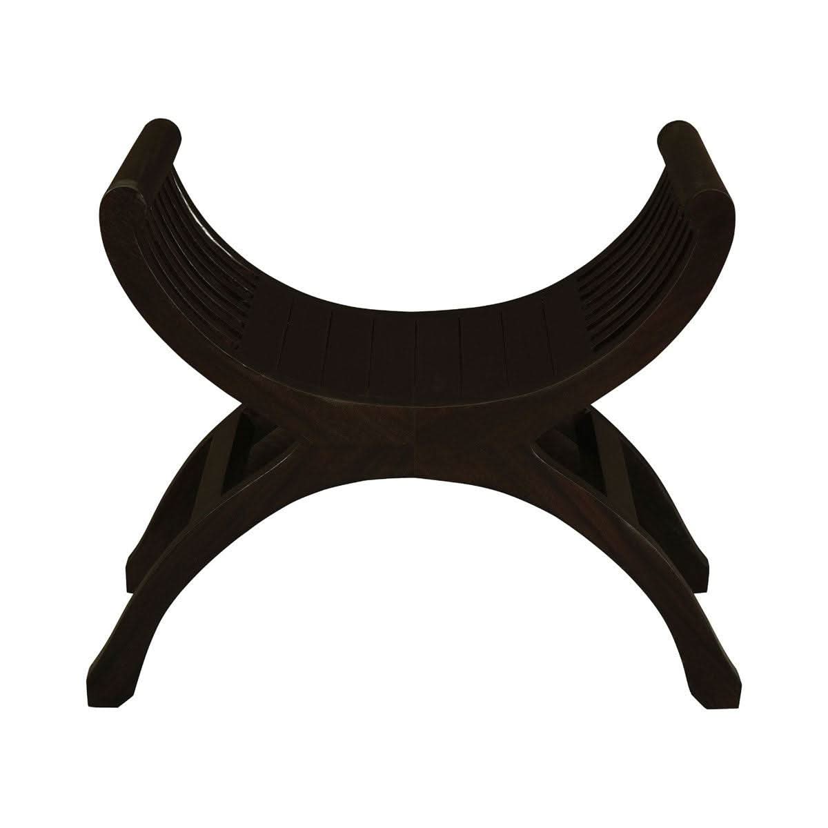 CHENGLEI OPIUM STYLE LEG SINGLE SEATER FULL TIMBER BENCH IN CHOCOLATE - MyChocolateWood