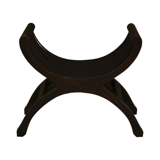 CHENGLEI OPIUM STYLE LEG SINGLE SEATER FULL TIMBER BENCH IN CHOCOLATE - MyChocolateWood