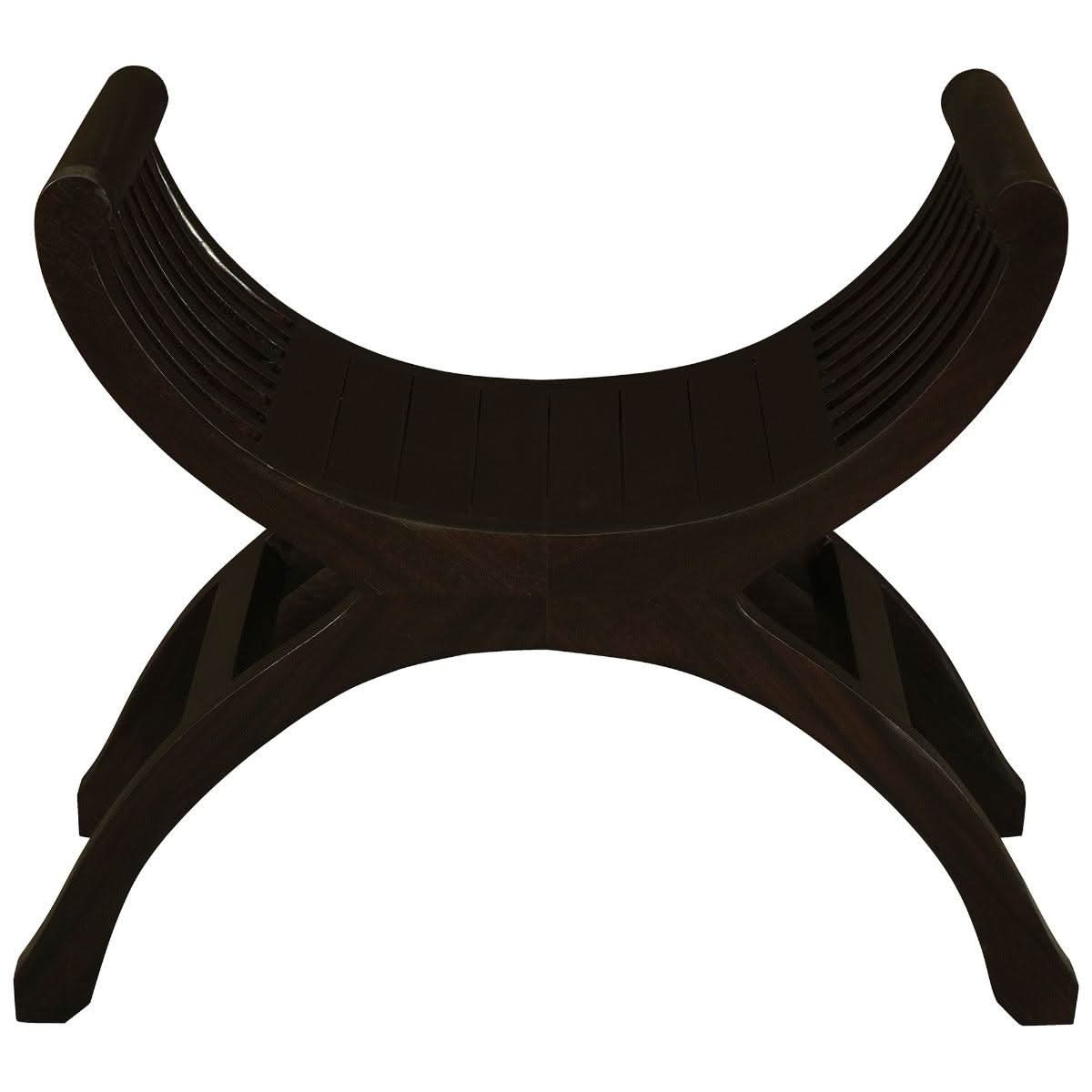 CHENGLEI OPIUM STYLE LEG SINGLE SEATER FULL TIMBER BENCH IN CHOCOLATE - MyChocolateWood