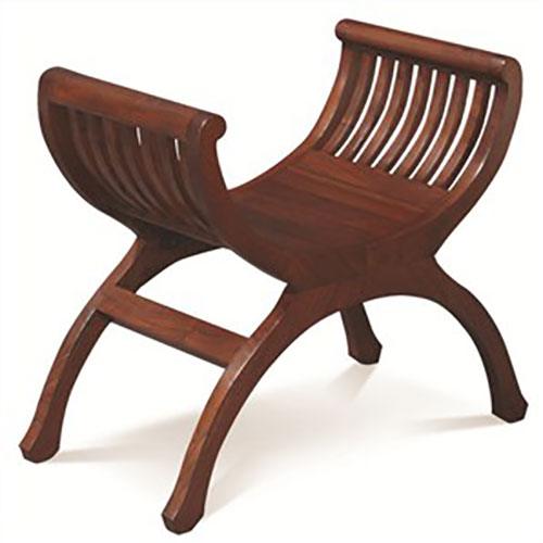 CHENGLEI OPIUM STYLE LEG SINGLE SEATER FULL TIMBER BENCH IN MAHOGANY - MyChocolateWood