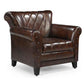 CHESTER STUDDED LEATHER ARMCHAIR - MyChocolateWood