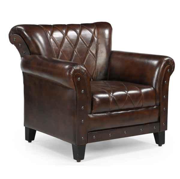 CHESTER STUDDED LEATHER ARMCHAIR - MyChocolateWood