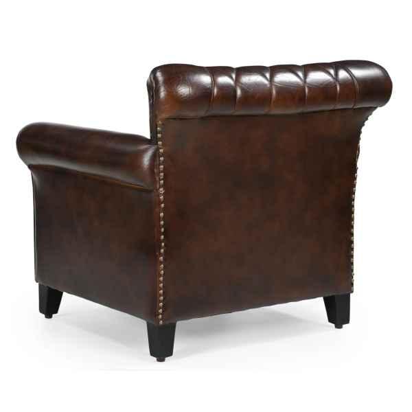 CHESTER STUDDED LEATHER ARMCHAIR - MyChocolateWood