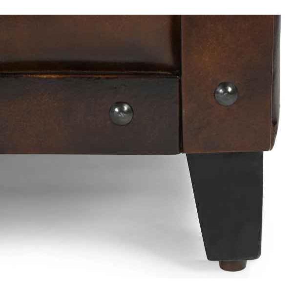 CHESTER STUDDED LEATHER ARMCHAIR - MyChocolateWood