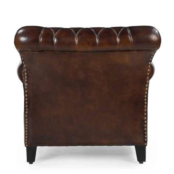 CHESTER STUDDED LEATHER ARMCHAIR - MyChocolateWood