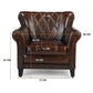 CHESTER STUDDED LEATHER ARMCHAIR - MyChocolateWood