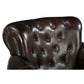 CHESTERFIELD CHOCOLATE LEATHER ARMCHAIR/WINGBACK CHAIR WITH STUDS - MyChocolateWood