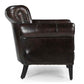 CHESTERFIELD CHOCOLATE LEATHER ARMCHAIR/WINGBACK CHAIR WITH STUDS - MyChocolateWood