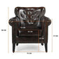 CHESTERFIELD CHOCOLATE LEATHER ARMCHAIR/WINGBACK CHAIR WITH STUDS - MyChocolateWood