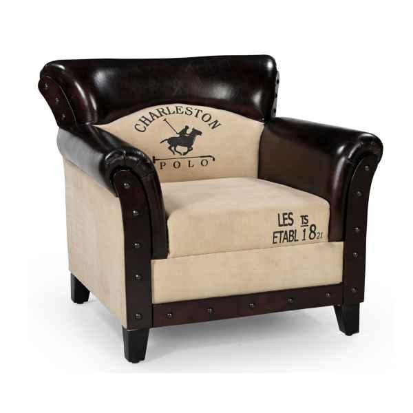 CHESTERFIELD STYLE CHARLESTON POLO ARMCHAIR REAL LEATHER LIVING ROOM CHAIR - MyChocolateWood