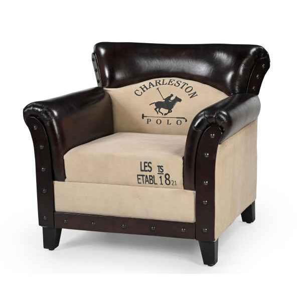 CHESTERFIELD STYLE CHARLESTON POLO ARMCHAIR REAL LEATHER LIVING ROOM CHAIR - MyChocolateWood