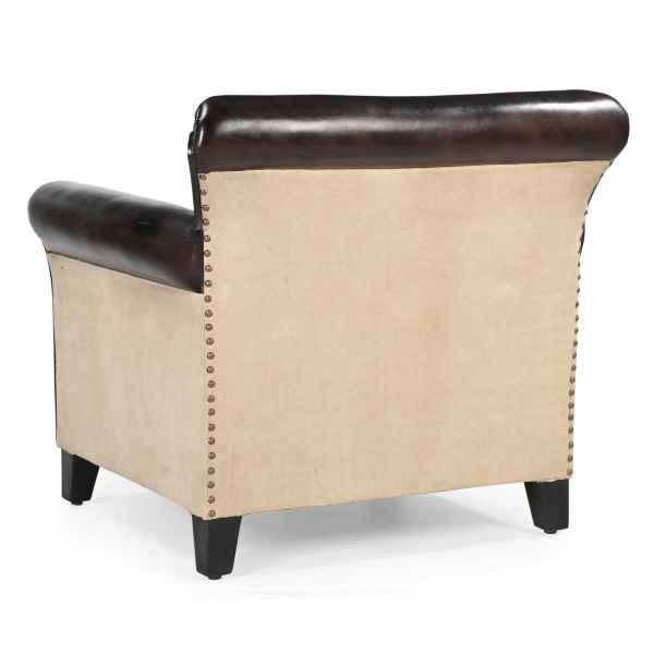 CHESTERFIELD STYLE CHARLESTON POLO ARMCHAIR REAL LEATHER LIVING ROOM CHAIR - MyChocolateWood