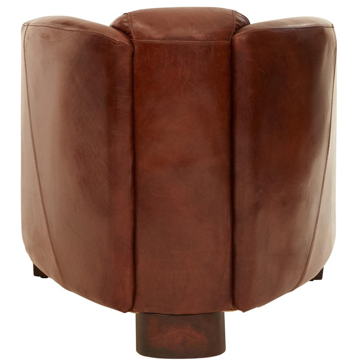 CHESWICK AGED LEATHER ARMCHAIR VINTAGE BROWN - MyChocolateWood