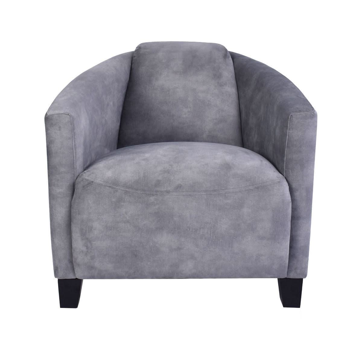 CHESWICK ARMCHAIR IN GREY VELVET - MyChocolateWood