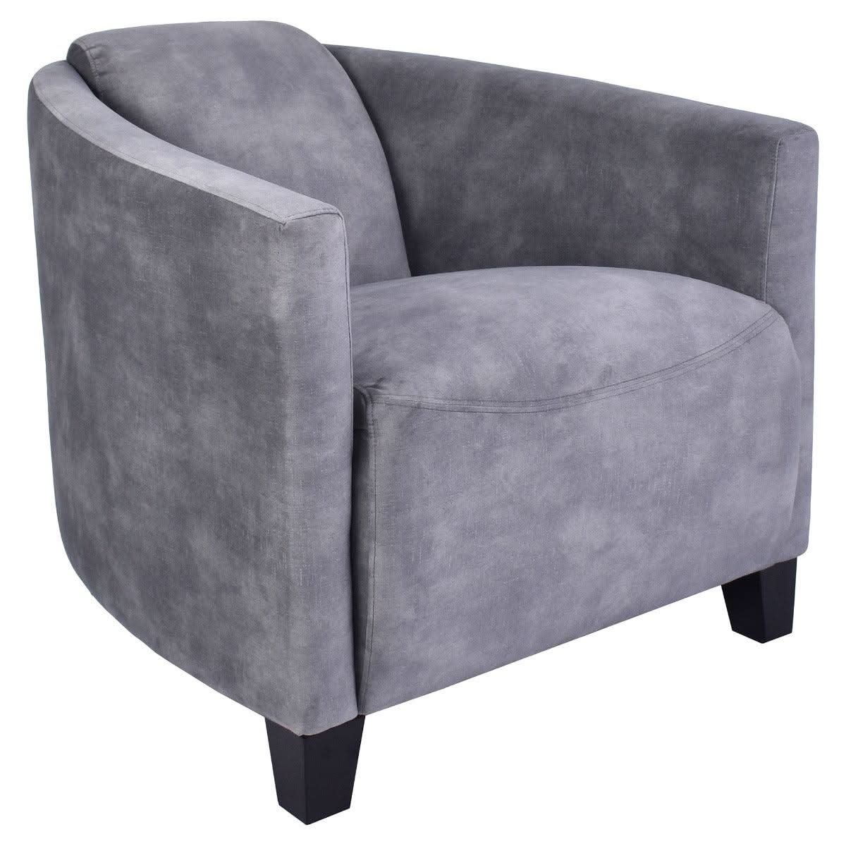 CHESWICK ARMCHAIR IN GREY VELVET - MyChocolateWood
