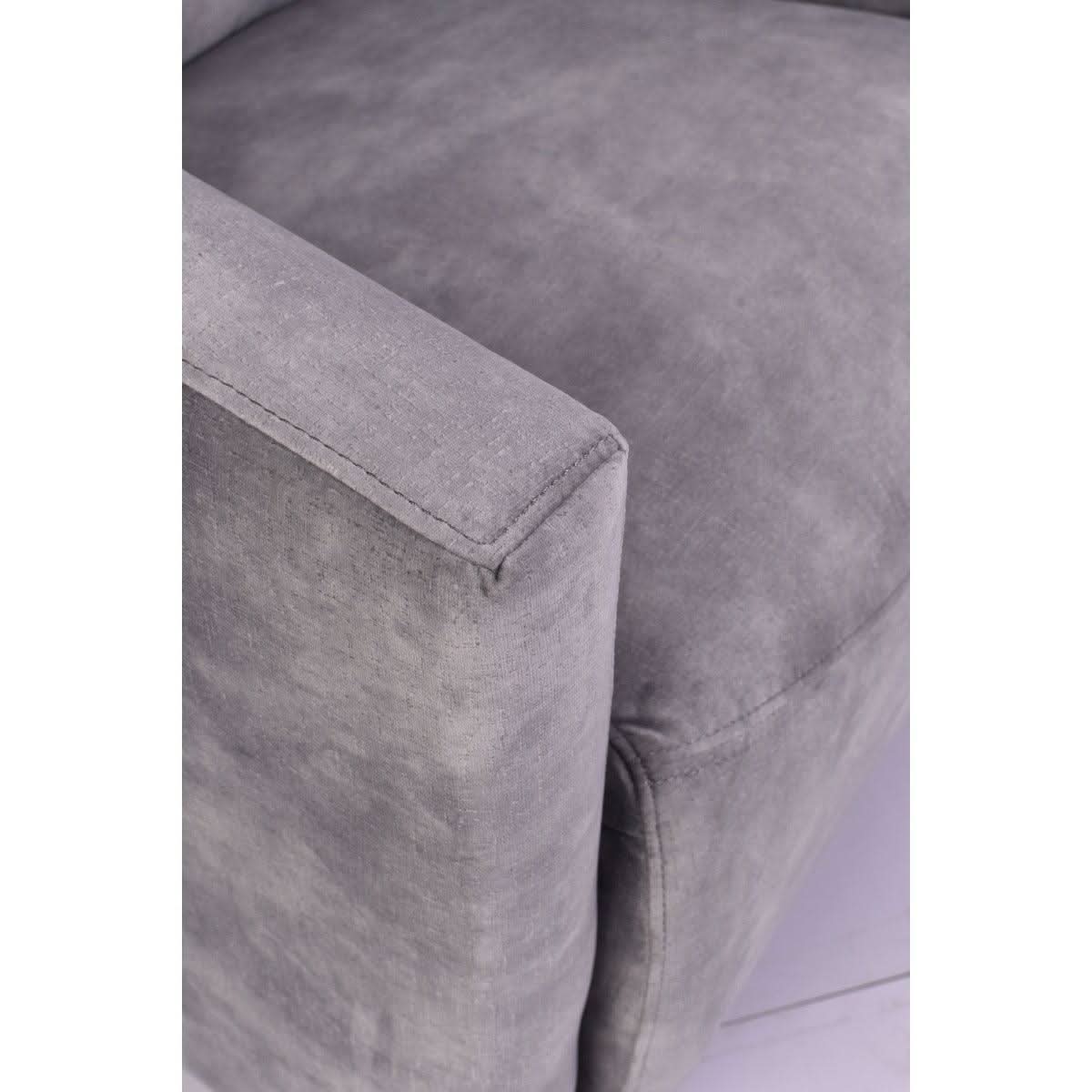 CHESWICK ARMCHAIR IN GREY VELVET - MyChocolateWood