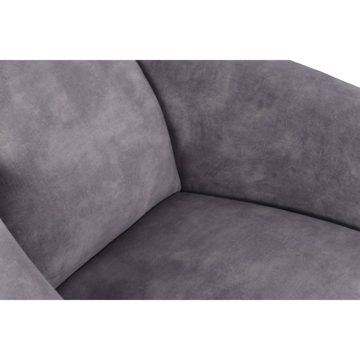CHESWICK ARMCHAIR IN GREY VELVET - MyChocolateWood
