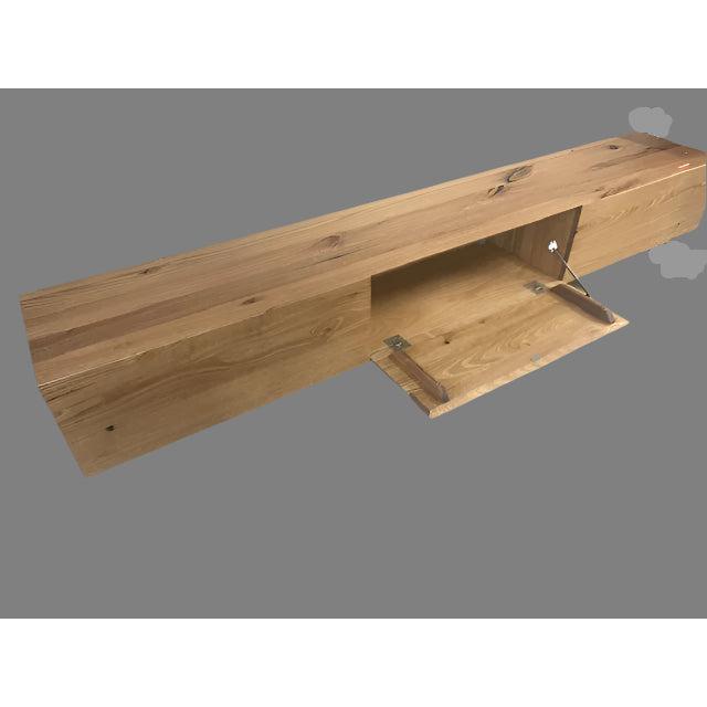 CLAUDE FEATURED TASSIE OAK TV/ENTERTAINMENT UNIT 2 DRAWERS & CENTER DROP DOWN - FLOOR STOCK CLEARANCE - MyChocolateWood