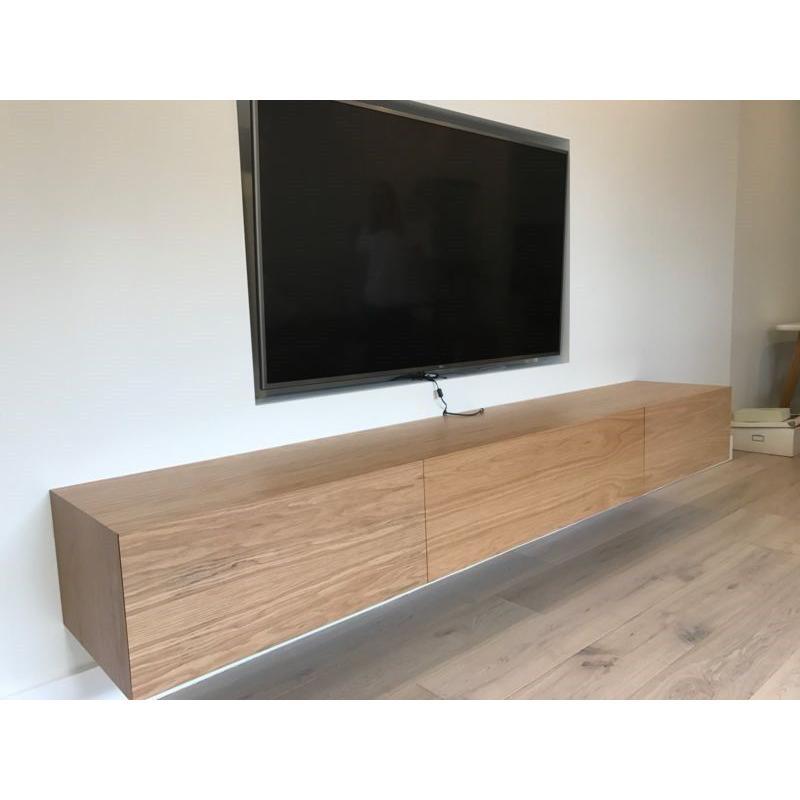 CLAUDE SOLID AMERICAN OAK TV/ENTERTAINMENT UNIT 2 DRAWERS & CENTER DROP DOWN - MyChocolateWood