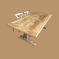 CLIFTON RUSTIC RECYCLED ELM DINING TABLE HAMPTONS STYLE 250CM - NATURAL DRIFTWOOD - MyChocolateWood