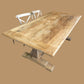 CLIFTON RUSTIC RECYCLED ELM DINING TABLE HAMPTONS STYLE 250CM - NATURAL DRIFTWOOD - MyChocolateWood