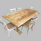 CLIFTON RUSTIC RECYCLED ELM DINING TABLE HAMPTONS STYLE + 6 MELRSOE CROSS BACK DINING CHAIR IN NATURAL DRIFTWOOD - MyChocolateWood