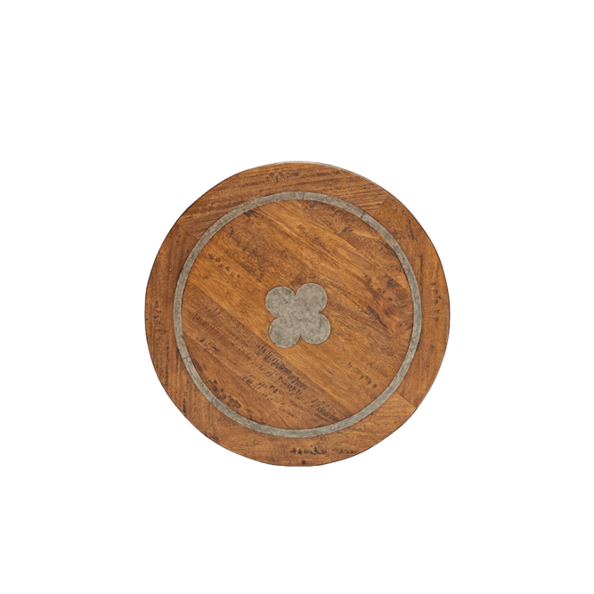 Clover Inlay Table Top 600mm Round - MyChocolateWood