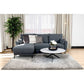 COLBERT FABRIC 2-SEATER SOFA LOUNGE WITH RHF CHAISE GREY - MyChocolateWood