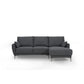 COLBERT FABRIC 2-SEATER SOFA LOUNGE WITH RHF CHAISE GREY - MyChocolateWood