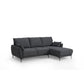 COLBERT FABRIC 2-SEATER SOFA LOUNGE WITH RHF CHAISE GREY - MyChocolateWood
