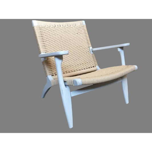 COLONIAL PLANTATION CHAIR/ARMCHAIR/LOUNGE CHAIR IN WHITE & STRAW - MyChocolateWood